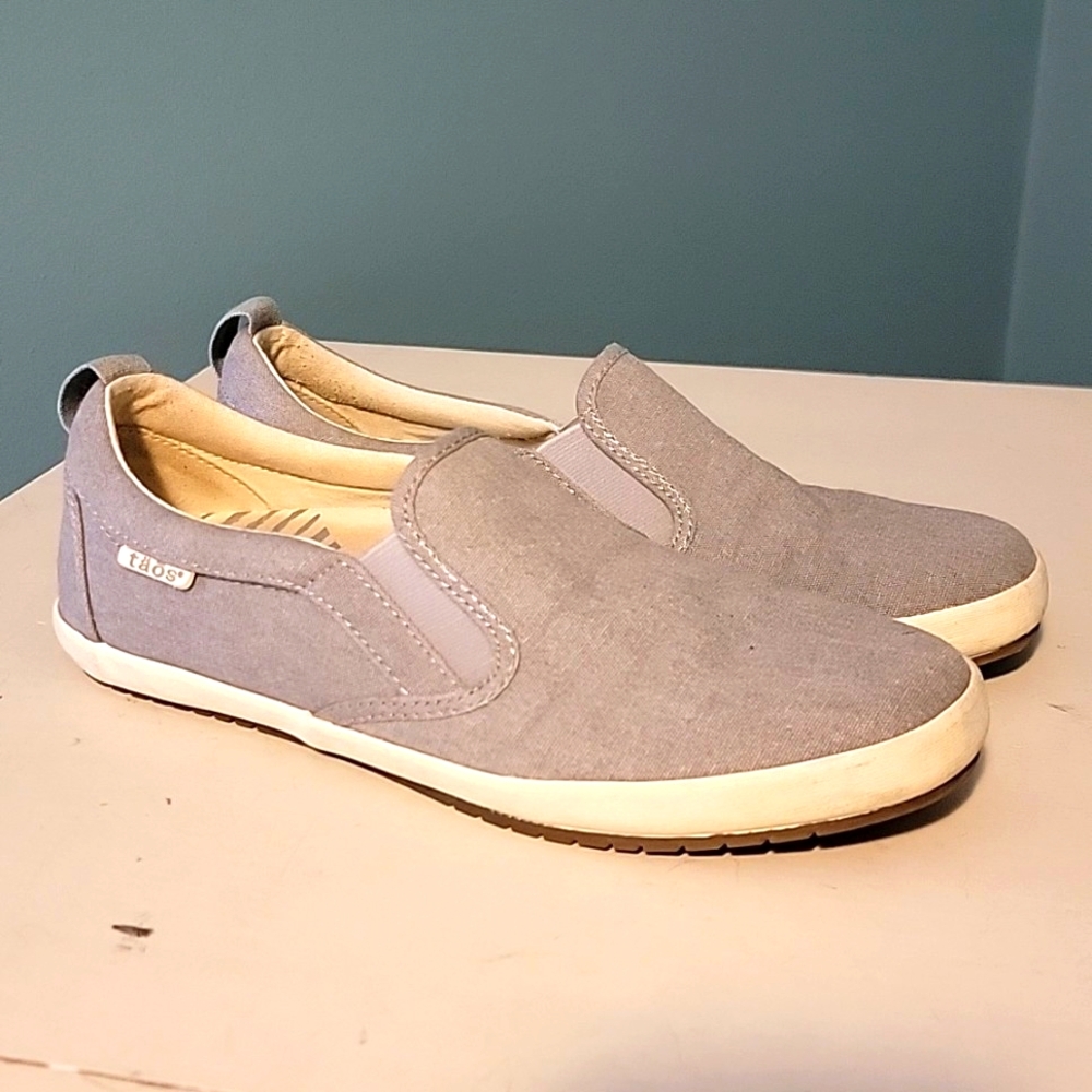 TAOS Dandy Canvas Slip-On Sneakers Rubber Soul Grey Size 9 - Picture 7 of 7